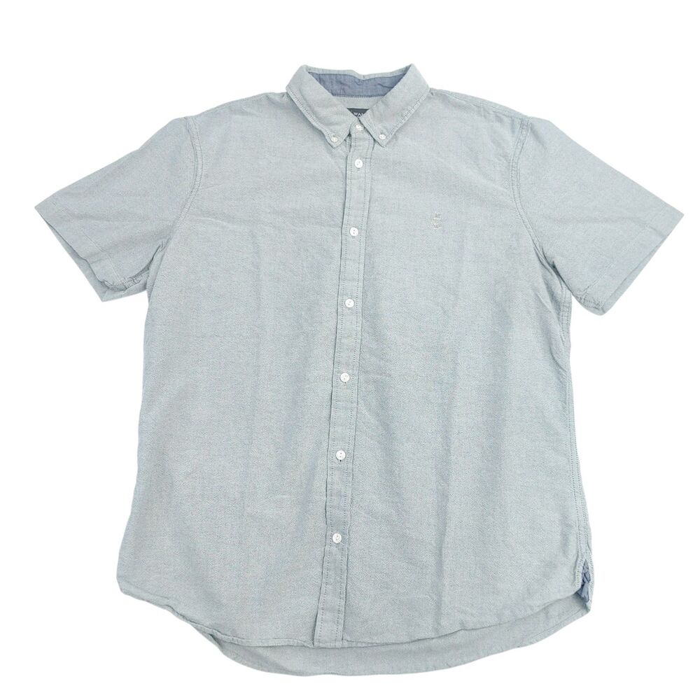 Wallin & Bros. Men's Shirt Size XL Blue Short Sleeve Button Down 100% Cotton - Picture 1 of 11